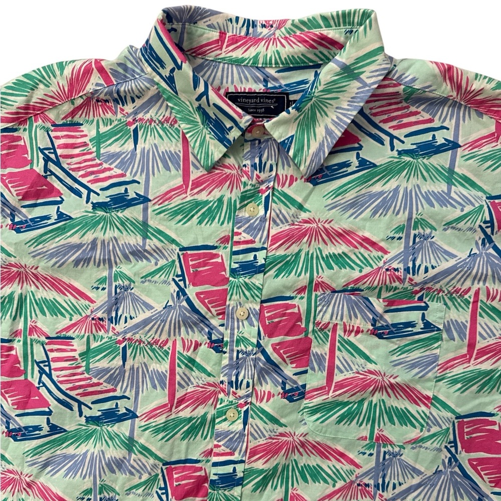 Vineyard Vines Men’s 2XL Hawaiian Shirt‎ Resort Wear Beach Chair Ocean Shirt